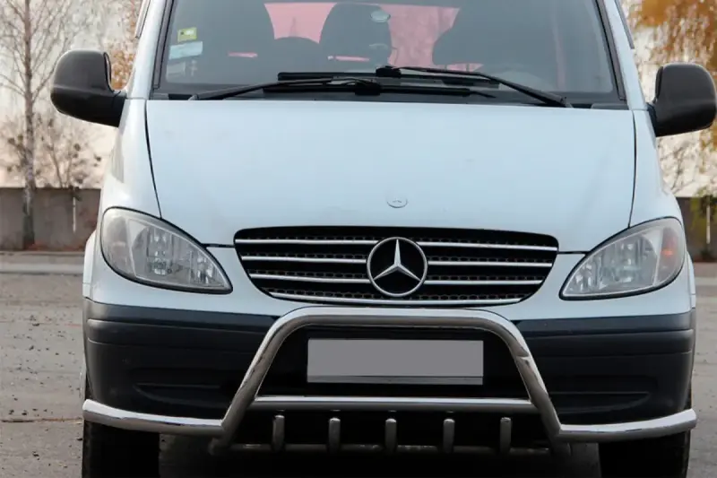 Кенгурятник WT003 з вусами (нерж.) для Mercedes-Benz Vito W639 2004–2014