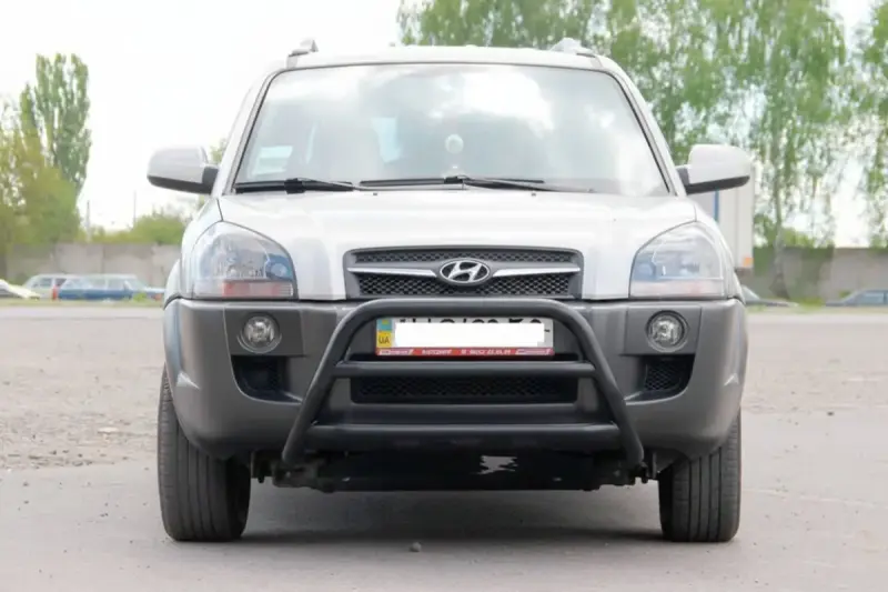 Кенгурятник WT022 Black (нерж.) для Hyundai Tucson JM 2004–