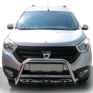 Кенгурятник WT003 (нерж.) для Dacia Dokker 2013–2022