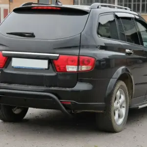 Задня дуга AK007 Black (нерж) для SsangYong Kyron 2005–2014