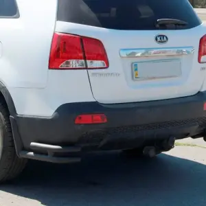 Задні подвійні куточки AK003-подвійний Black (нерж.) для KIA Sorento II XM 2009–2014