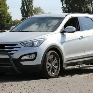 Передня дуга WT003 Black (нерж.) для Hyundai Santa Fe 3 2012–2018