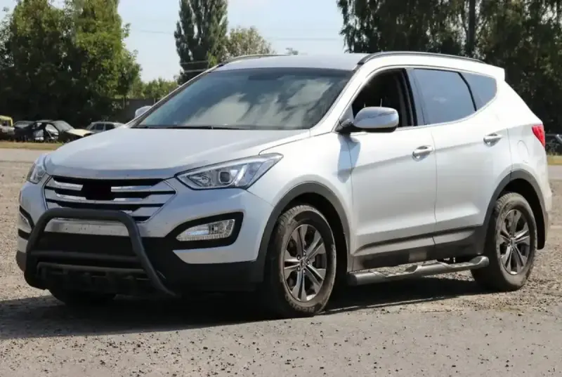 Передня дуга WT003 Black (нерж.) для Hyundai Santa Fe 3 2012–2018