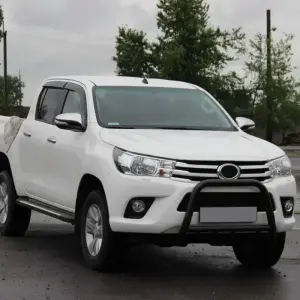 Передній захист QT008 Black (нерж) для Toyota Hilux 2015–