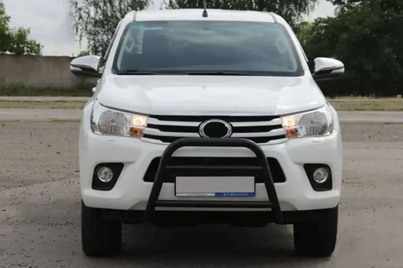Передній захист WT023 Black (нерж) для Toyota Hilux 2015–