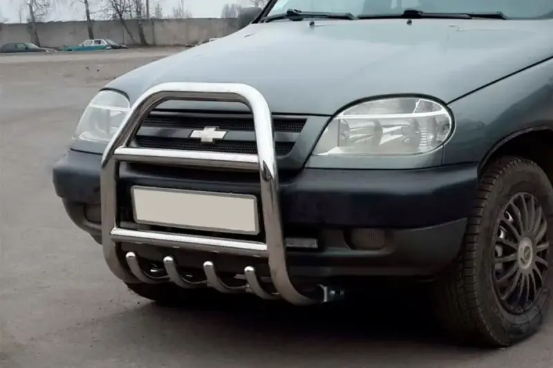 Кенгурятник QT007 (нерж) для Chevrolet Niva 1998–2020