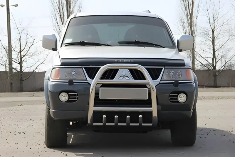 Кенгурятник QT007 (нерж) для Mitsubishi Pajero Sport 1996–2007