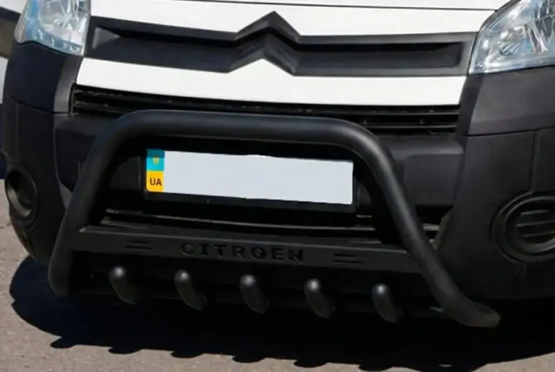 Кенгурятник WT004 Black (нерж) для Citroen Berlingo 2008–2018