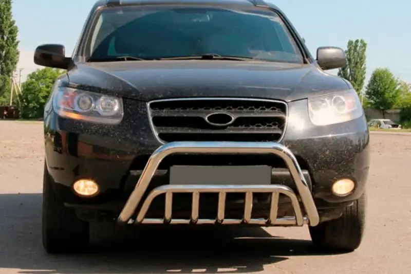 Кенгурятник WT002 (нерж.) для Hyundai Santa Fe 2 2006–2012