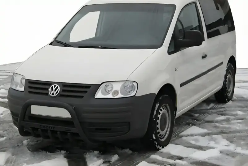Кенгурятник WT004 Black (нерж) для Volkswagen Caddy 2004–2010