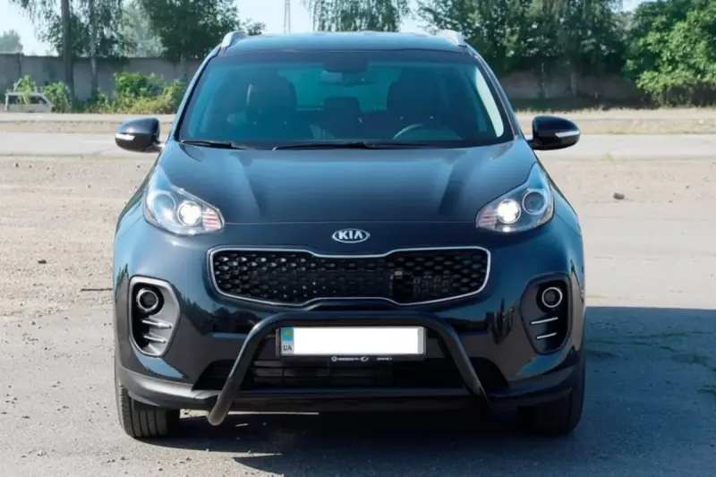 Кенгурятник WT006 Black (нерж) для KIA Sportage 2015–2021