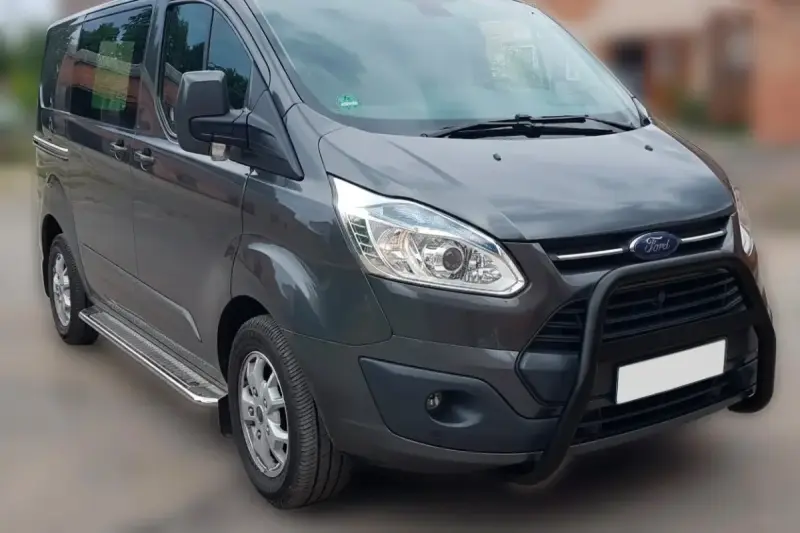 Кенгурятник WT006 F1-55 Black (нерж) для Ford Custom 2013–2022