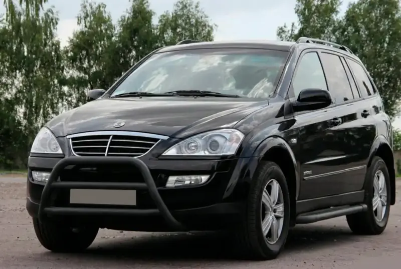 Кенгурятник WT022 Black (нерж) для SsangYong Kyron 2005–2014