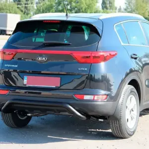 Задній захист AK007 Black (нерж) для KIA Sportage 2015–2021