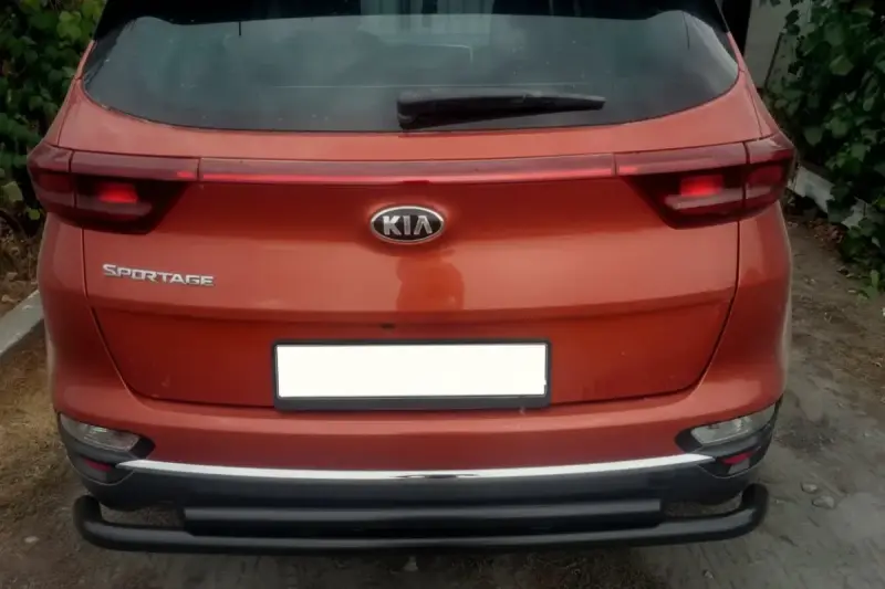 Задній захист AK002-2 Black (нерж) для KIA Sportage 2015–2021