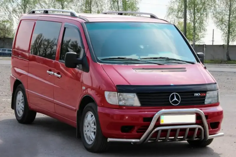 Кенгурятник із вусами WT002 Plus (нерж.) для Mercedes-Benz Vito W638 1996–2003