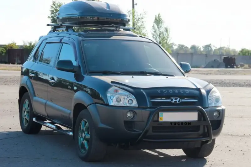 Кенгурятник WT025 Black (нерж.) для Hyundai Tucson JM 2004–