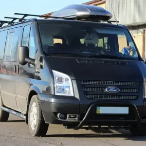 Кенгурятник WT003 Black (2006-2014, нерж.) для Ford Transit 2000–2014