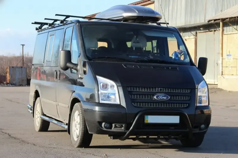 Кенгурятник WT003 Black (2006-2014, нерж.) для Ford Transit 2000–2014