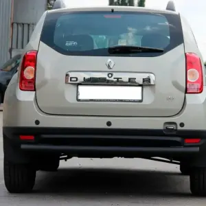 Задня дуга пряма Black (нерж.) для Renault Duster 2008–2017