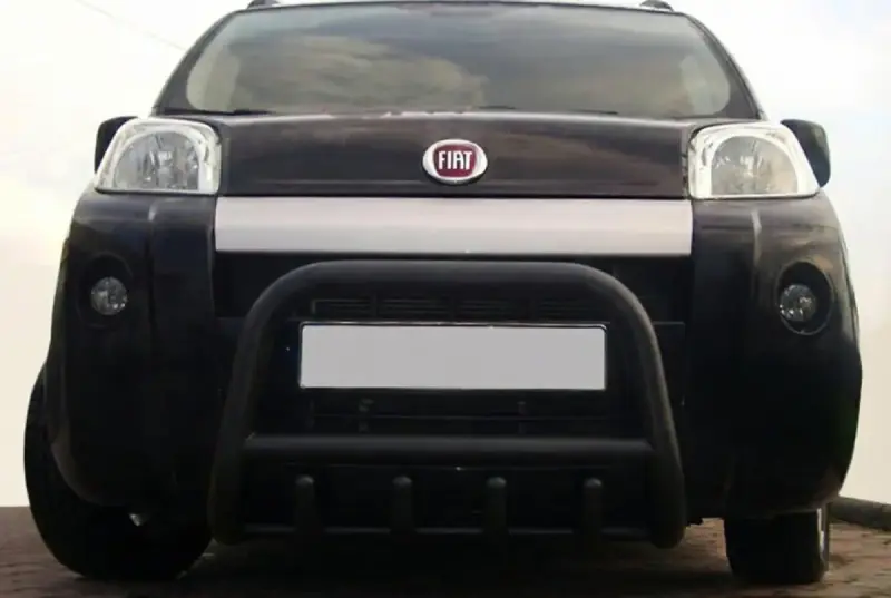 Кенгурятник QT006 Black (нерж.) для Fiat Fiorino/Qubo 2008–2024