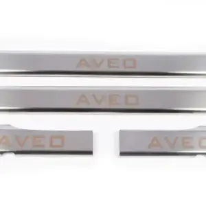 Уцінка Накладки на внутрішні пороги Carmos V1 (4 шт, нерж.) для Chevrolet Aveo T250 2005–2011