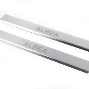 Накладки на дверні пороги Carmos (2 шт, нерж.) для Fiat Albea 2002–2012