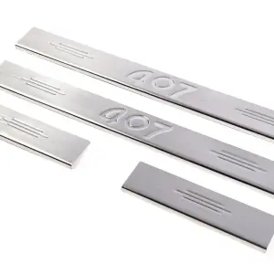 Накладки на пороги (Carmos V2, 4 шт, нерж) для Peugeot 407 2004–2011