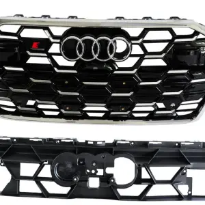 Передня решітка RS-style (2024- , сіра з хромом) для Audi A6 C8 2018–2025