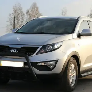 Кенгурятник WT004 Black (нерж) для KIA Sportage 2010–2015