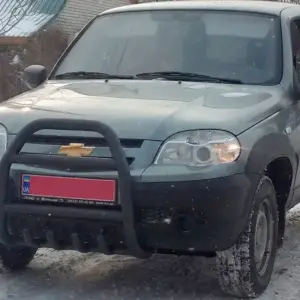 Кенгурятник QT007 Black (нерж) для Chevrolet Niva 1998–2020