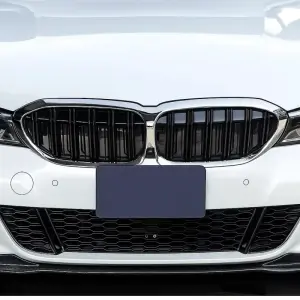 Ніздрі M-Look V2 (2018-2022, чорний глянець з хром окантовкою) для BMW 3 серія G20/G21 2018–