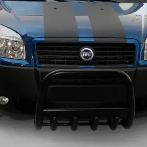 Передня дуга QT006 Black (нерж.) для Fiat Doblo I 2005–2010