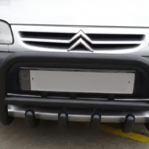 Кенгурятник QT006 Black (нерж.) для Citroen Berlingo 1996–2008