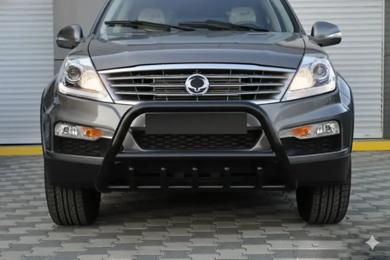 Кенгурятник WT003 Black (нерж) для SsangYong Rexton I 2001–2017