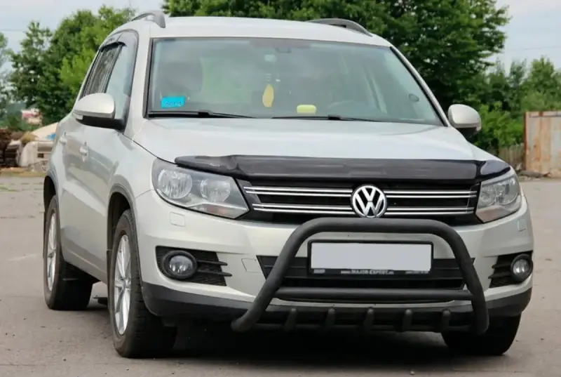 Кенгурятник WT003 Black (нерж) для Volkswagen Tiguan 2007–2016