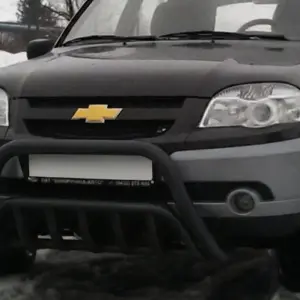 Кенгурятник WT002 Black (нерж) для Chevrolet Niva 1998–2020