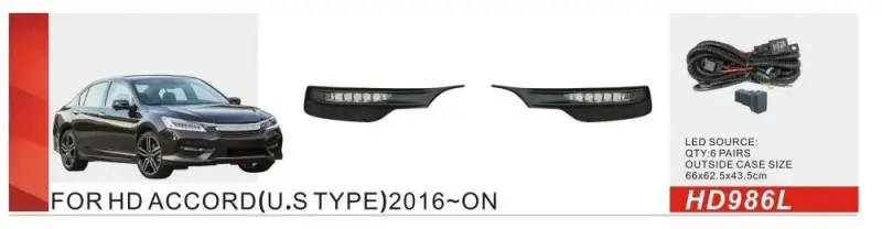 Протитуманки US-type (2017-2020, LED) для Honda Accord X 2017–2022