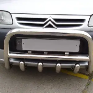 Кенгурятник QT006 (нерж.) для Peugeot Partner 1996–2008