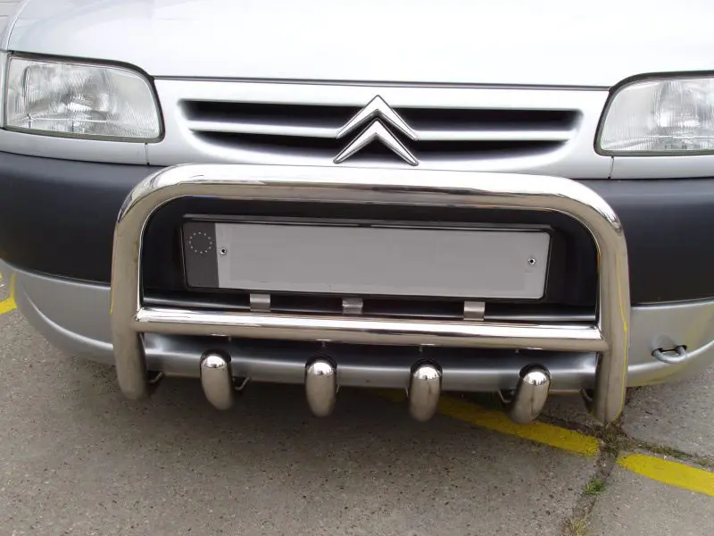 Кенгурятник QT006 (нерж.) для Peugeot Partner 1996–2008