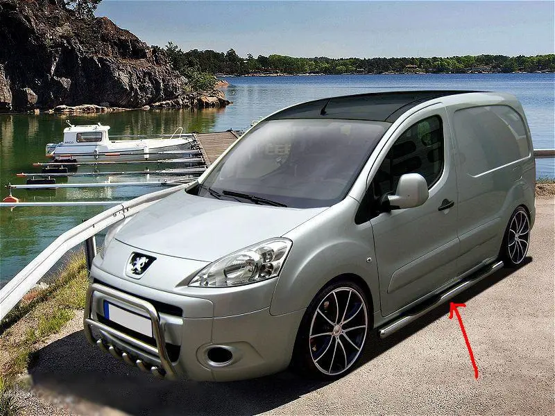Бічні труби (2 шт., нерж.) для Citroen Berlingo 2008–2018