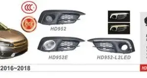 Протитуманки 2016-2019 (галогенні) для Honda Civic Sedan X 2016–2021