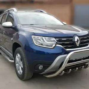 Кенгурятник без напису WT003 (нерж.) для Renault Duster 2018–2024