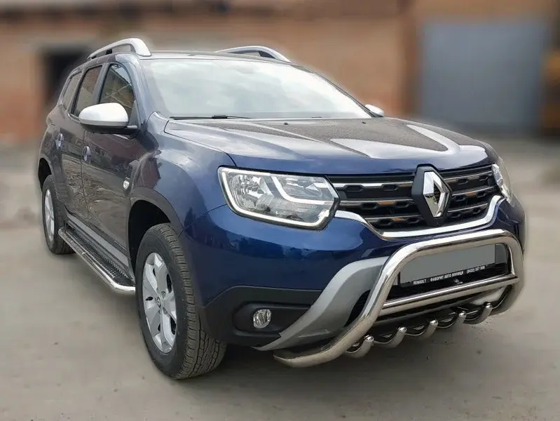 Кенгурятник без напису WT003 (нерж.) для Renault Duster 2018–2024