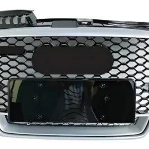 Передня решітка RS-style V-1 (чорна з хромом) для Audi A4 B7 2004–2008