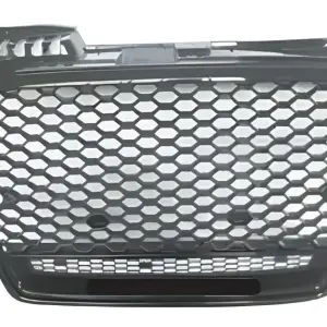 Передня решітка RS-style V-1 (без лого, чорна з хромом) для Audi A4 B7 2004–2008
