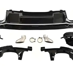Задній дифузор з насадками RS-Style V-1 (2019-2024) для Audi A4 B9 2015–2024