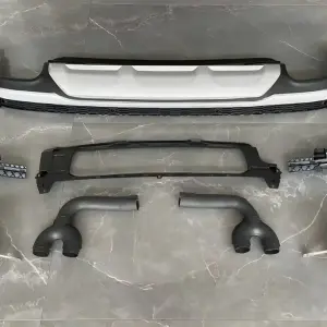 Задній дифузор з насадками QRS-Style (2020+, Сірий) для Audi Q7 2015–2026