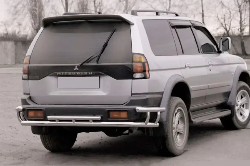 Задній захист AK005-2 (нерж) для Mitsubishi Pajero Sport 1996–2007