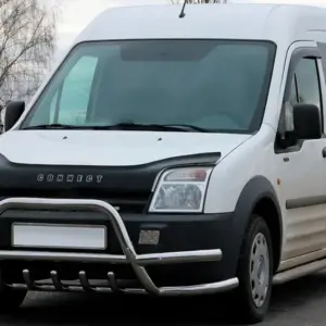 Кенгурятник з подвійними вусами WT004-Plus (нерж.) для Ford Connect 2002–2006